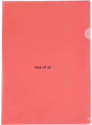 SHINING ZON Polypropylene Red Colour L Folder(Set Of 10, Red)