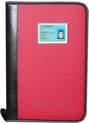 Parthav PU Leather Stylish Premium Quality File Folder for office,school & College(Set Of 1, Pink)
