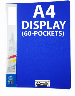 Shivom 60 pocket Display Book holder, Paper Document Holder, Business Presentation Book, Presentation Folder, certificate file(Set Of 1, Blue)