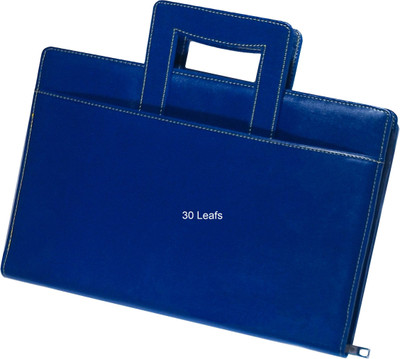 SHINING ZON Leather Material Professional File Folders for Certificates, Documents 30 Leafs(Set Of 1, Blue)