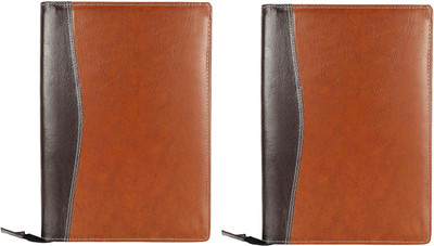 Flipkart SmartBuy PU Leather Multipurpose File Folder (B4,20 leaves)(Set Of 2, Brown)