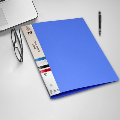 JSMSH Plastic Ring Binder File for Documents(Set Of 4, Blue)