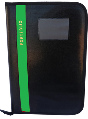 SB GRAND PU Leather File Folder(Set Of 1, Green, Black)