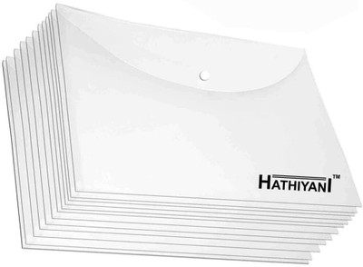 HATHIYANI Plastic A4 Document Transparent File Folder | Storage Bag for Papers & Stationery(Set Of 100, Transparent)