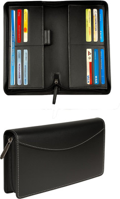 kittu Leather cheque book holder(Set Of 1, Black)