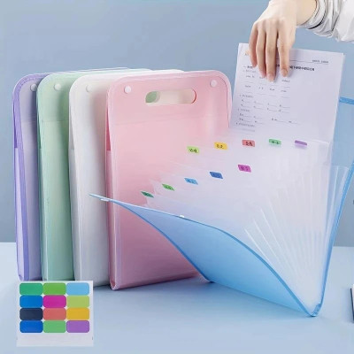 maruhub Polypropylene Multi-Layer Accordion File Folder Hand-Held Bag A4 Paper Folder with 13 Pockets(Set Of 1, Multicolor)