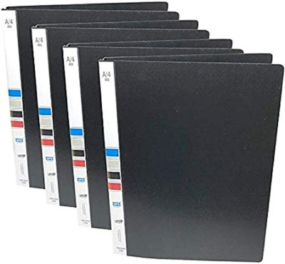 SHUANG YOU plastic 2D A4 Ring Binder Box Board File for Documents, Projects & Certificates(Set Of 4, Black)