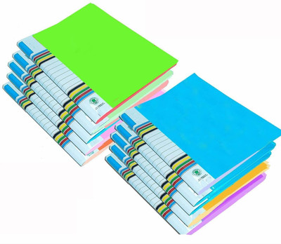 DGSTORE Multicolored A4 Folder Case Presentation Line Transparent Report File Document File/Presentation File with Pocket HEVY PLASTIC PLASTIC(Set Of 10, Multicolor)