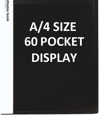 Shivom 60 pocket Display Book holder, Paper Document Holder, Business Presentation Book, Presentation Folder, certificate file(Set Of 1, Black)