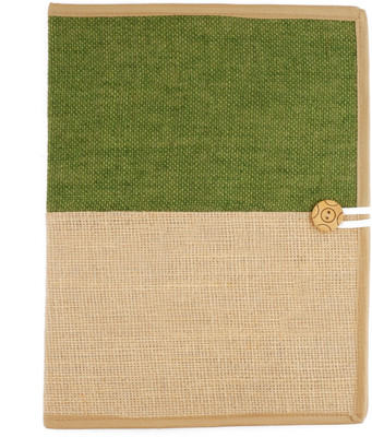 ASRAW Professional Jute Conference File Folder Elastic Loop Closure Document Holder Certificate Organiser For Certificates, Marksheets, Graduation Degree, Interview Portfolio-Personal And Professional Use(Set Of 1, Green)