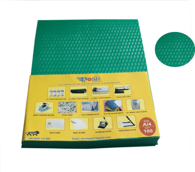 Kosh High Quality PVC spiral book binding sheet A/4(Set Of 100, Green)