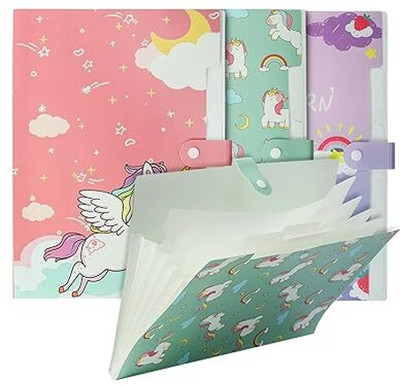 Pepstter Plastic File Folder with Button Lock(Set Of 4, Multicolor)
