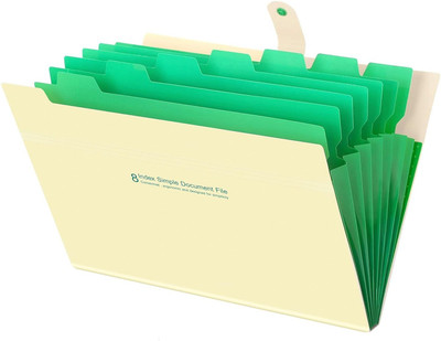 NISUN Polypropylene 8 Pockets A4 Size File Organizer Expanding File Folder Document Organizer(Set Of 1, White)