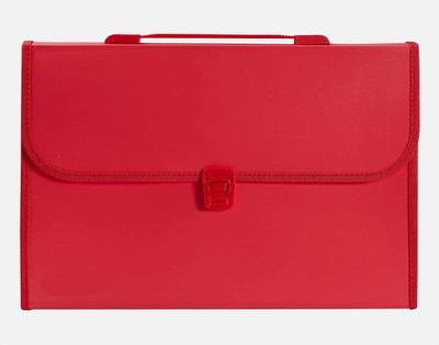 ravariya graphics Plastics Expanding File Folder with 13 Pockets, Handle, and Buckle Closure, for A4, FC Size Documents(Set Of 1, Red)