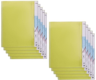 canoff Pack of 10 A4 Size Transparent Report File Plastic Clip for Certificates, A4 Size Transparent Report File(Set Of 10, Yellow)