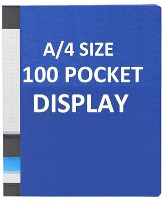 Shivom 100 pocket Display Book holder, Paper Document Holder, Business Presentation Book, Presentation Folder(Set Of 1, Blue)