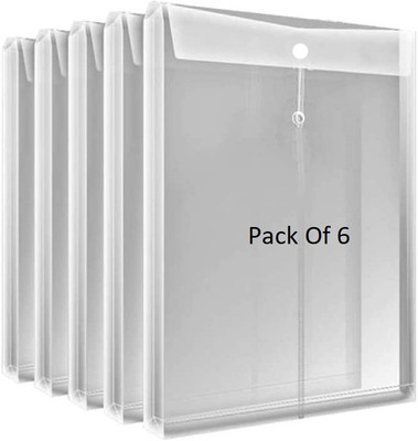 SHINING ZON HEVY PLASTIC PolyPropylene Document File(Set Of 6, Transparent)