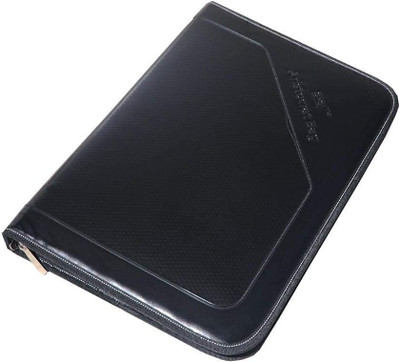 Yshshopy PU Leather PU Leather Multipurpose 24 File Sleeve A4 Professional Files and Folders(Set Of 1, Black)