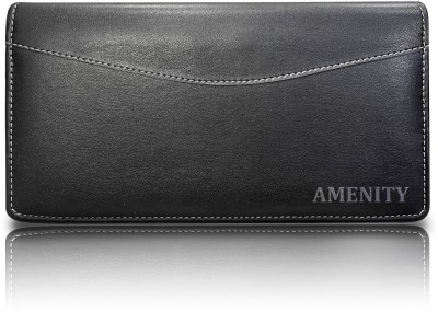 amenity LEATHERETTE CHEQUE BOOK FILE FOLDER UNISEX (for Girls, Boys, Mens, Womens)(Set Of 1, Black)