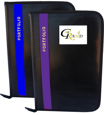 SB GRAND PU Leather Document File Folder With 20 Leaf's for Certificates and Document A4/FS Size(Set Of 2, Blue, Purple)