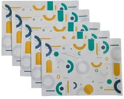 Baraky A4 Documents File Storage Bag with sanp Button Students Round Shape Grey Color Pack of 10(Set Of 10, Roundshapegrey)