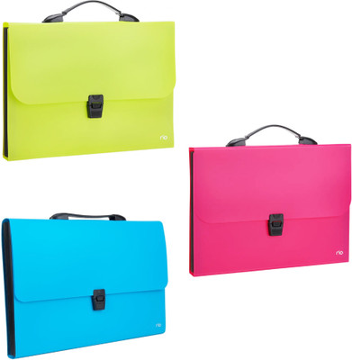 MALFAH ENTERPRISES plastic EXPANDING FILE B40302 A4-13P Assorted(Set Of 2, BLUE/GREEN/PINK)