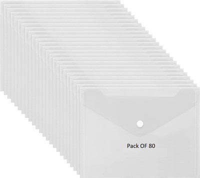 SHINING ZON A5 Button File Folder Document File(Set Of 80, Transparent)