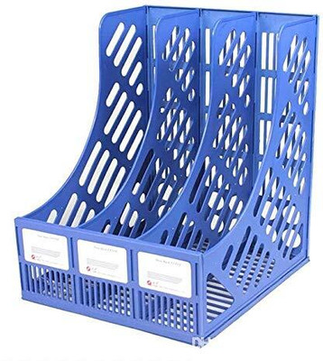 Pinopa 3 Compartments Plastic Shelf Dividers Cabinet Document Tray Organizer(Blue)