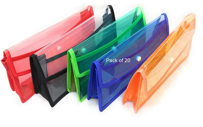 SHINING ZON HEVY PLASTIC A5 Size Document File(Set Of 20, Multicolor)