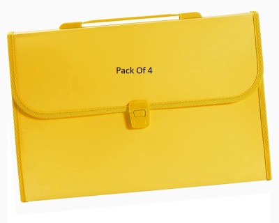 SHINING ZON Pp Yellow Expanding File Folder(Set Of 4, Yellow)