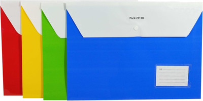 SHINING ZON Button Folder Double Pocket Button Folder For Documents Certificates(Set Of 30, Multicolor)