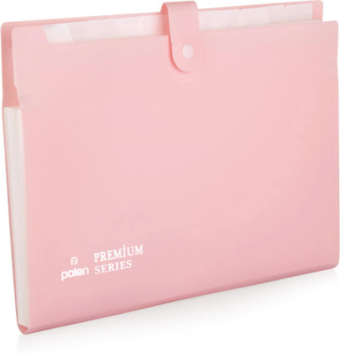 polen PP 12 Pocket Expanding File Folder, Accordian File Organizer With FS Letter Size Paper Document Receipt Organizer Storage Of Office Management. ( Pestal Pink )(Set Of 1, Pestal Pink)