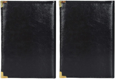 HATHIYANI Leather Bill Folder for Restaurant and Hotel with Card and Receipt Holder(Set Of 2, Black)