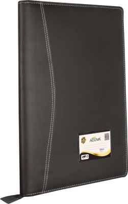 ACCIVA PU Leatherette File Folder(Set Of 1, Black)