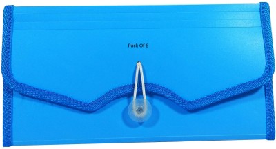 SHINING ZON Plastic Expanding File Folder A6 Cheque Size(Set Of 5, Blue)