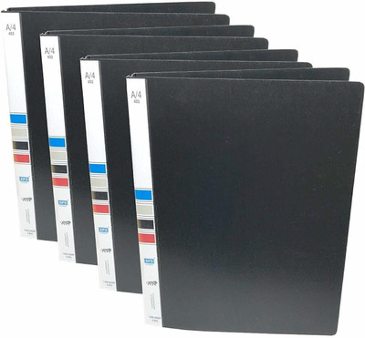 Rangwell Plastic Presents Plastic File Folder 403 2D Ring Binder A4 Size Tough & Durable Ring Binder Box Board File - 4pk (Black)(Set Of 4, Black)