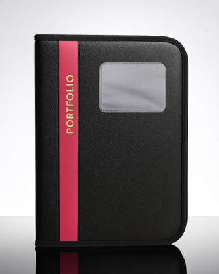 WTS GLOBAL PU Leather Portfolio Folder(Set Of 1, Red, Black)
