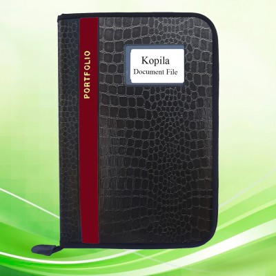 Kopila Faux Leather Crocodile Skin Style Document File Folder that can hold up to 40 pages FS/A4/A5 Size(Set Of 1, Red)