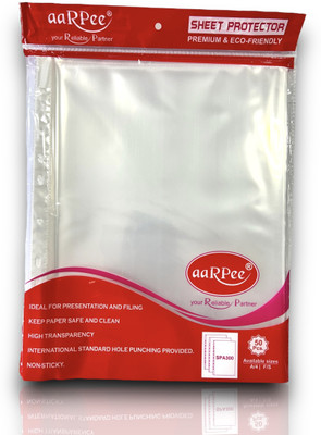 aarpee AARPEE SHEET PROTECTOR A4 300 Microns Clear Document Sleeve Folder with Punch Holes(Set Of 50, TRANSPARENT)