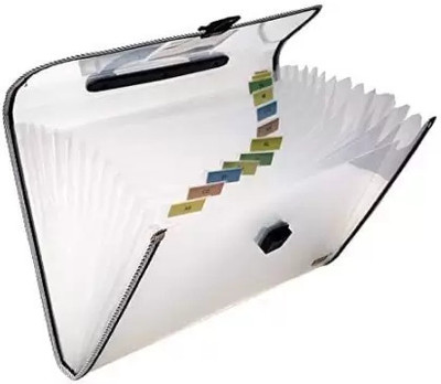Rangwell plastic plastic Expanding File Organizer Waterproof Accordian File Folder with 12 Pockets(Set Of 1, Transparent)