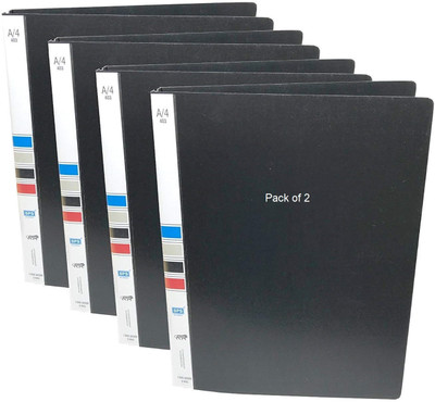 SHINING ZON PLASTIC PolyPropylene Ring Binders(Set Of 2, Black)
