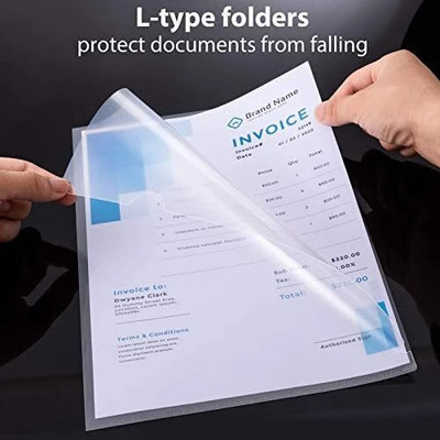 futureX A4 size L-Folder(Pack of 24 pcs)(Size: 12.25 X 8.75 inch(Set Of 24, Clear and Transparent)