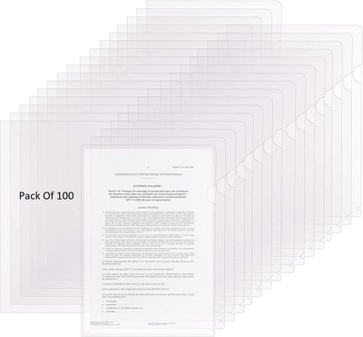 SHINING ZON HEVY PLASTIC PolyPropylene Document File(Set Of 100, Transparent)
