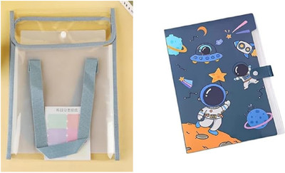 MOREL PLASTIC SPACE FILE FOLDER AND A4 Expanding File Folder with Handle COMBO(Set Of 2, Multicolor)