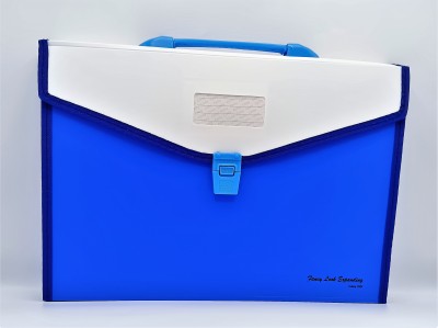 Ikshu Plastic A4 Size Fancy Look Expanding File Folder With 12 Section Pockets For Documents ,(Set Of 1, Blue)