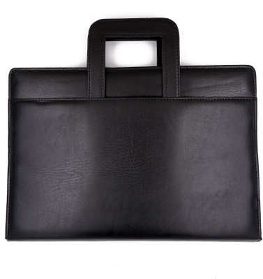 ASRAW Faux Leather Multipurpose Two Ring Conference Handle Bag Organiser Without Leaf Zipper Document Holder For Business Meetings, Conferences, Seminars, Presentations, Interview Portfolio- Personal And Professional Use(Set Of 1, Black) ASRAW Faux Leather Multipurpose Two Ring Conference Handle Bag Organiser Without Leaf Zipper Document Holder For Business Meetings, Conferences, Seminars, Presentations, Interview Portfolio- Personal And Professional Use(Set Of 1, Black)