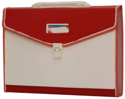 BANISTROKES High-Quality Material Handle, and Buckle Closure, for A4 Size Documents Red Expandable File 13 pocket(Set Of 1, Red)