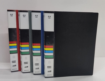 HATHIYANI Plastic A4 Punchless Lever Clip File Folder with Pocket for Office use (Assorted)(Set Of 4, Multicolor)