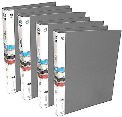 Shivom Polypropylene 2D Ring Binder File a4 size for Documents,Projects & Certificates, 2D A4 Size Tough & Durable A4 Size Ring Binder Box Board File(Set Of 3, Grey)