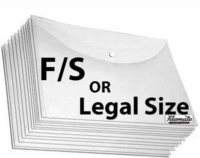 FileMate F/S or Legal Size My Clear Bag(Pack of 6 pcs)(Size: 10 X 14.5 inch)(Made up of white transparent sheet)(Set Of 6, White and Transparent)